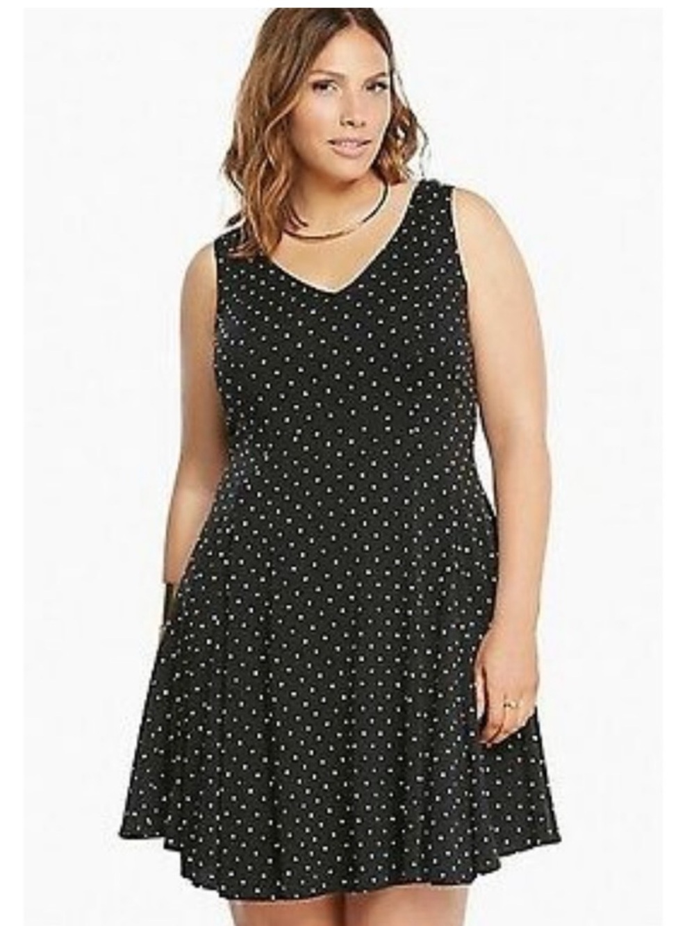 Torrid Black Polka Dot Challis
Skater Dress Sz 16